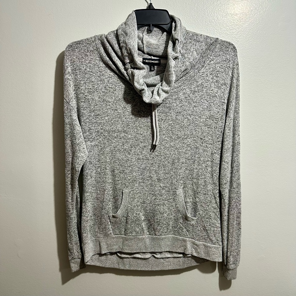 Inspired Hearts Heather Gray Cowl Neck Top (526)